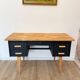 Vintage desk, Scandinavian style, Black lacquer and Beech