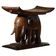 African elephant stool in carved wood, mid-century in Wabi Sabi style, 1940s.