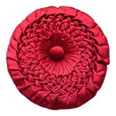 Coussin rond en velours plissé vintage