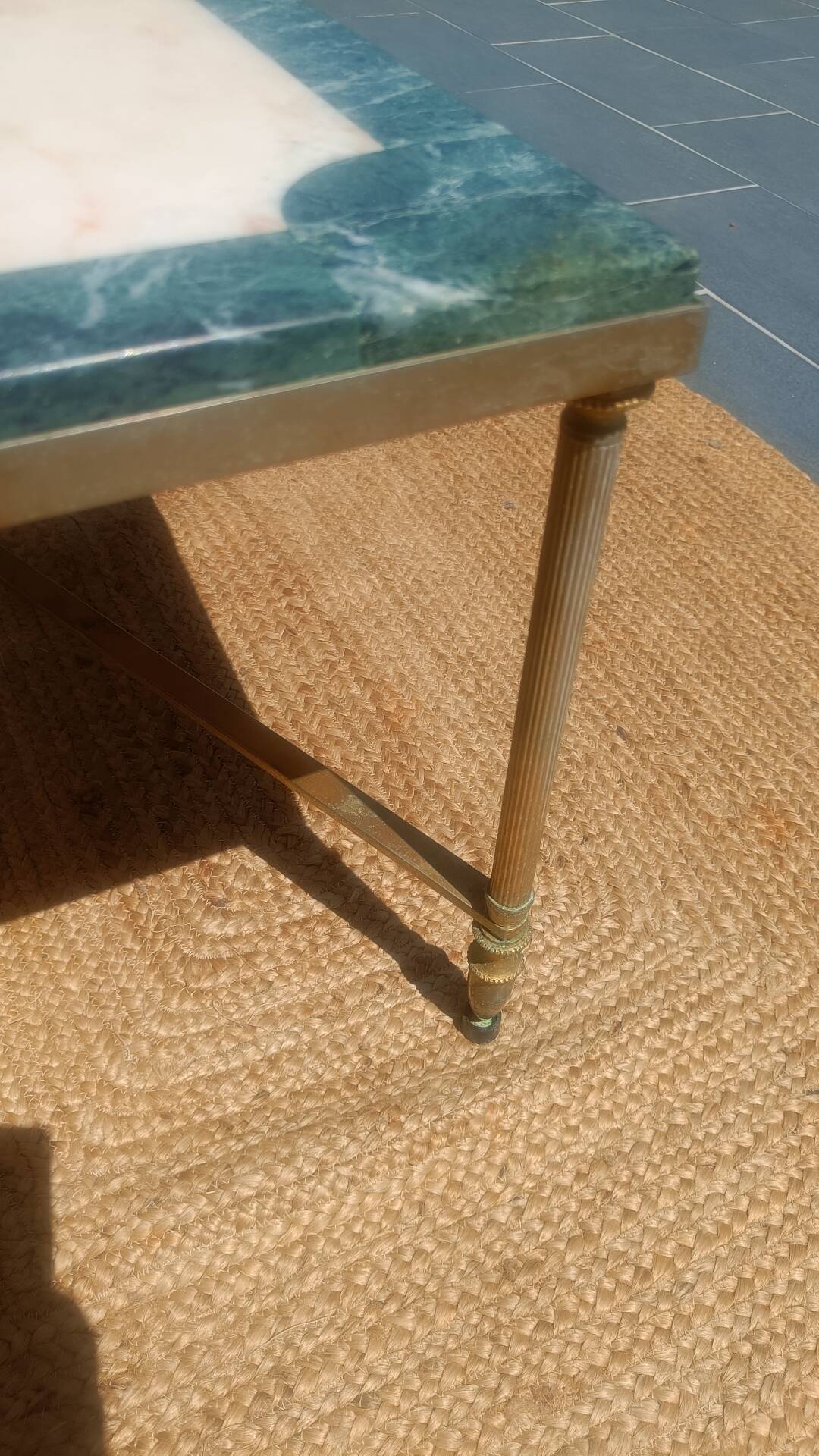 Marble & brass coffee table – Maison Jansen style – 1970s