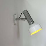 Vintage adjustable wall lamp, chrome and white lacquered metal, France 1960
