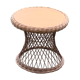 Small Vintage Wood and Rattan Roundtable 1960