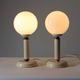 Paire de lampes en verre opalin, Tchécoslovaquie années 1970
