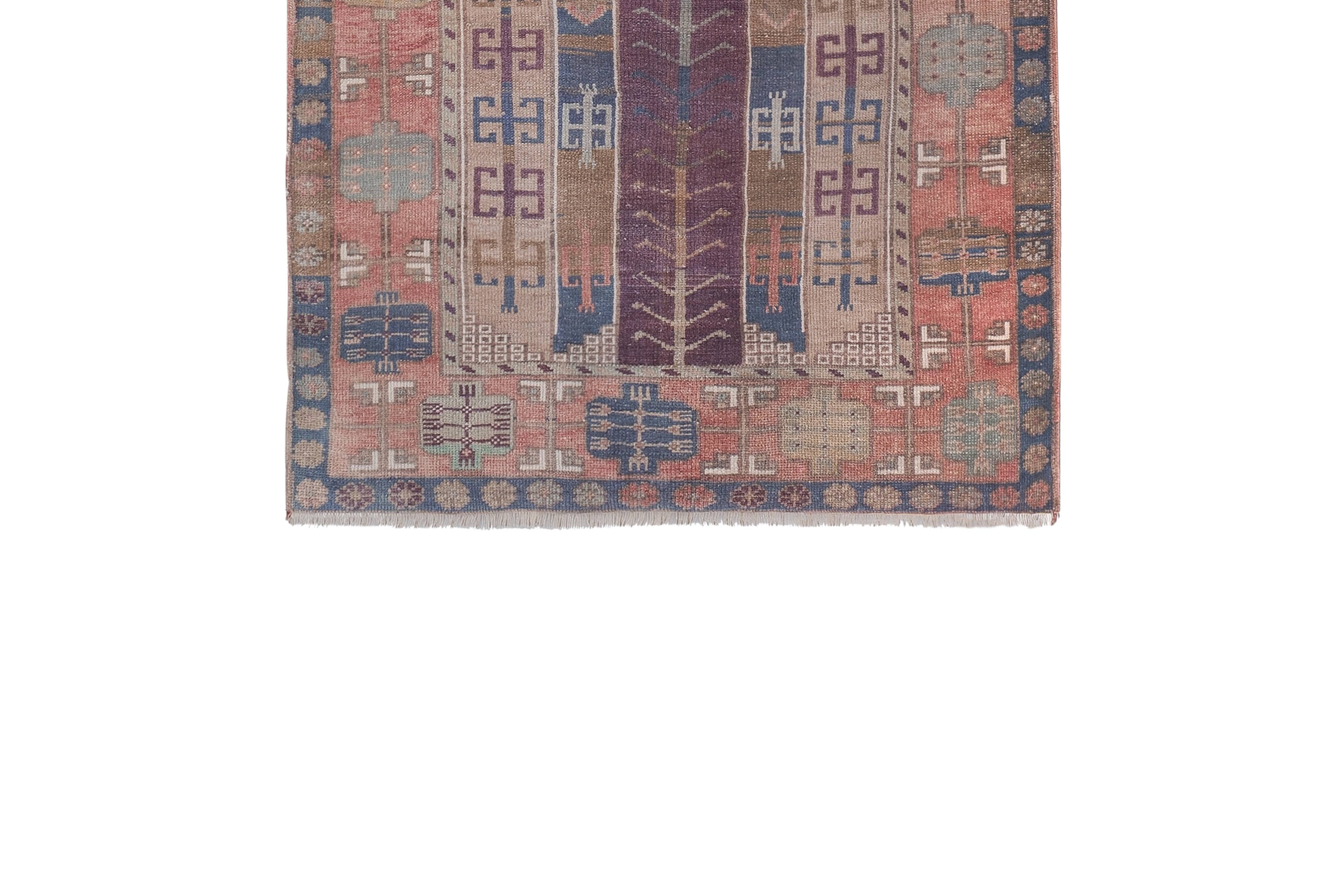 Vintage Turkish Oushak Rug Handwoven 125x198 cm