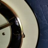 Vintage formica clock asymmetrical silent wall clock "SMI yellow black"