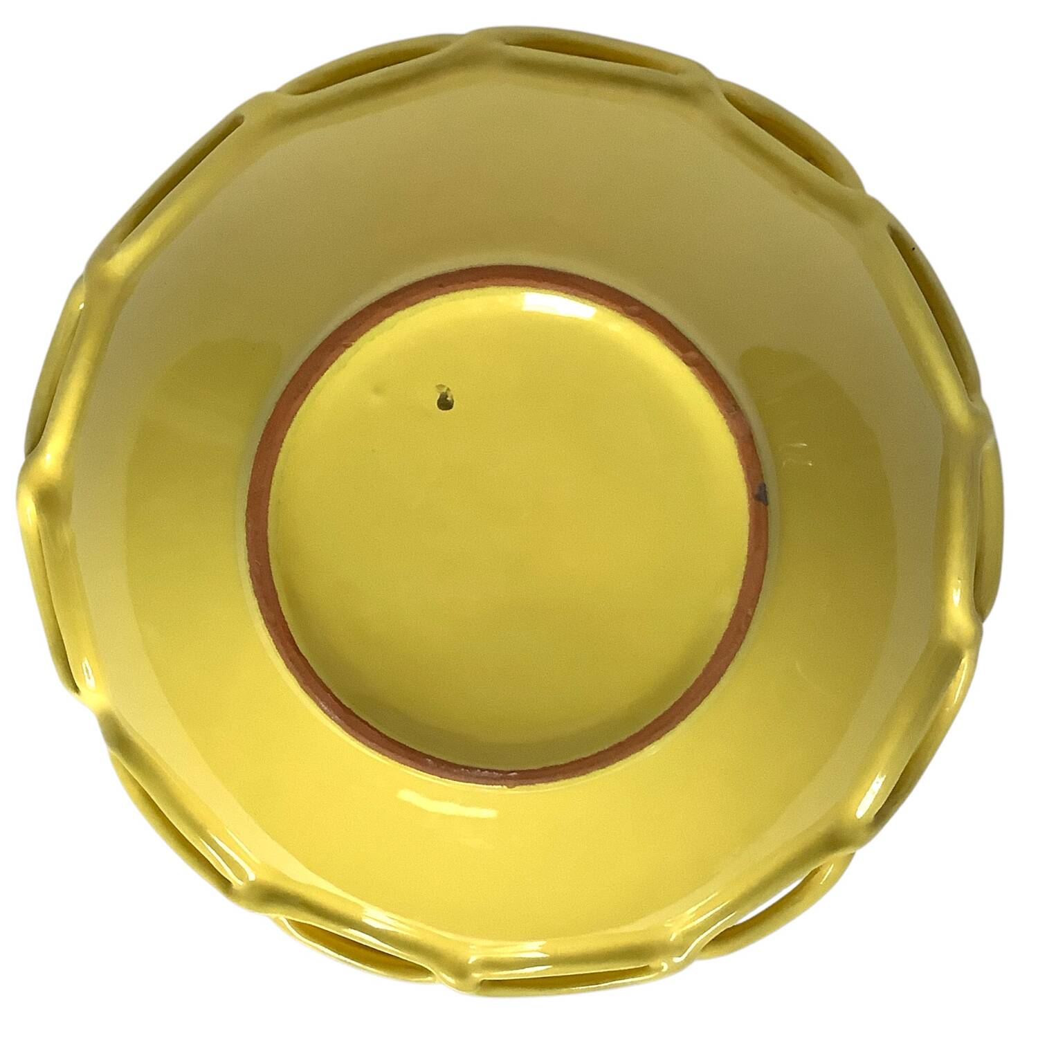 Vintage yellow ceramic salad bowl