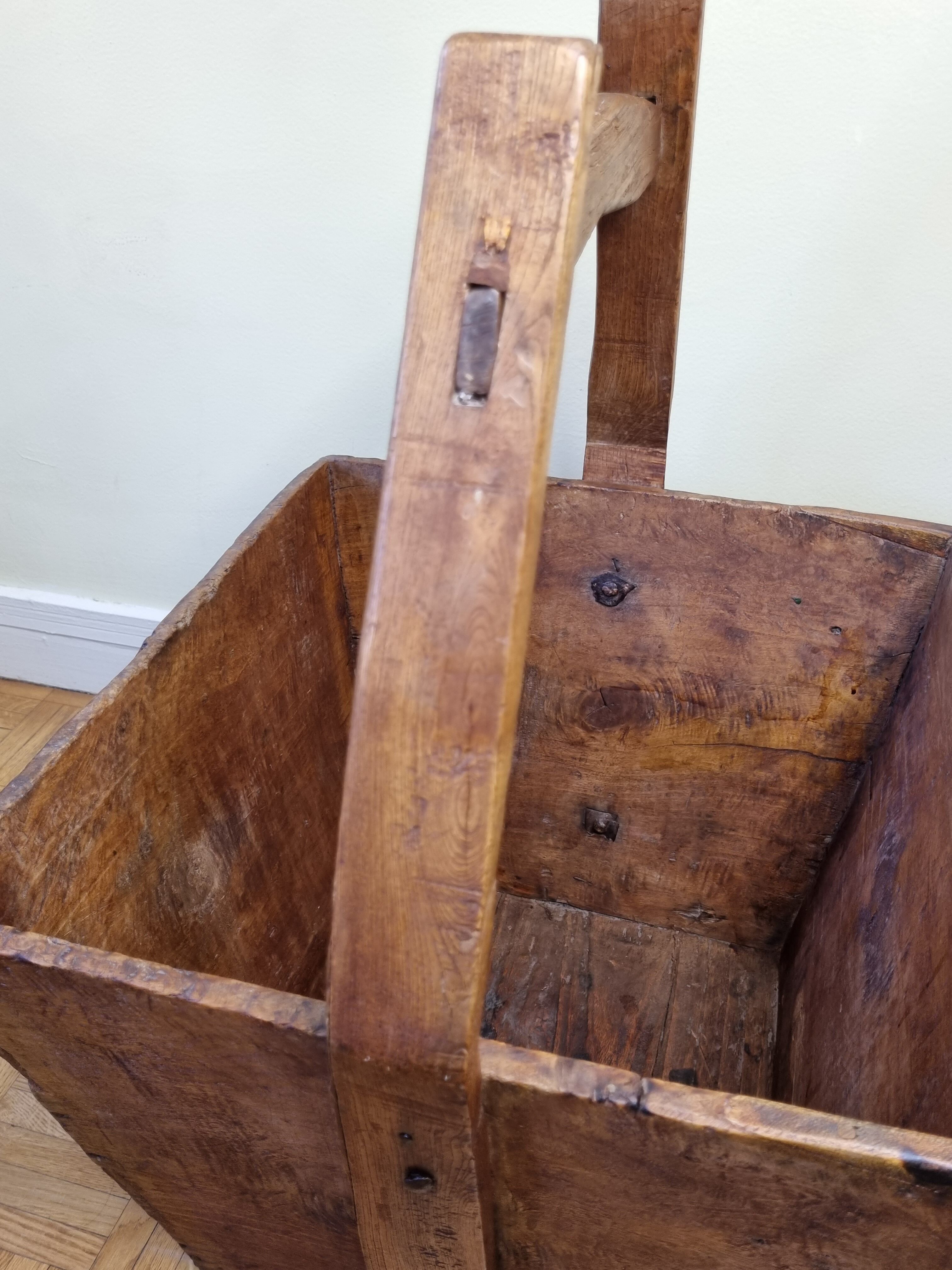 Old wooden rice or tea basket