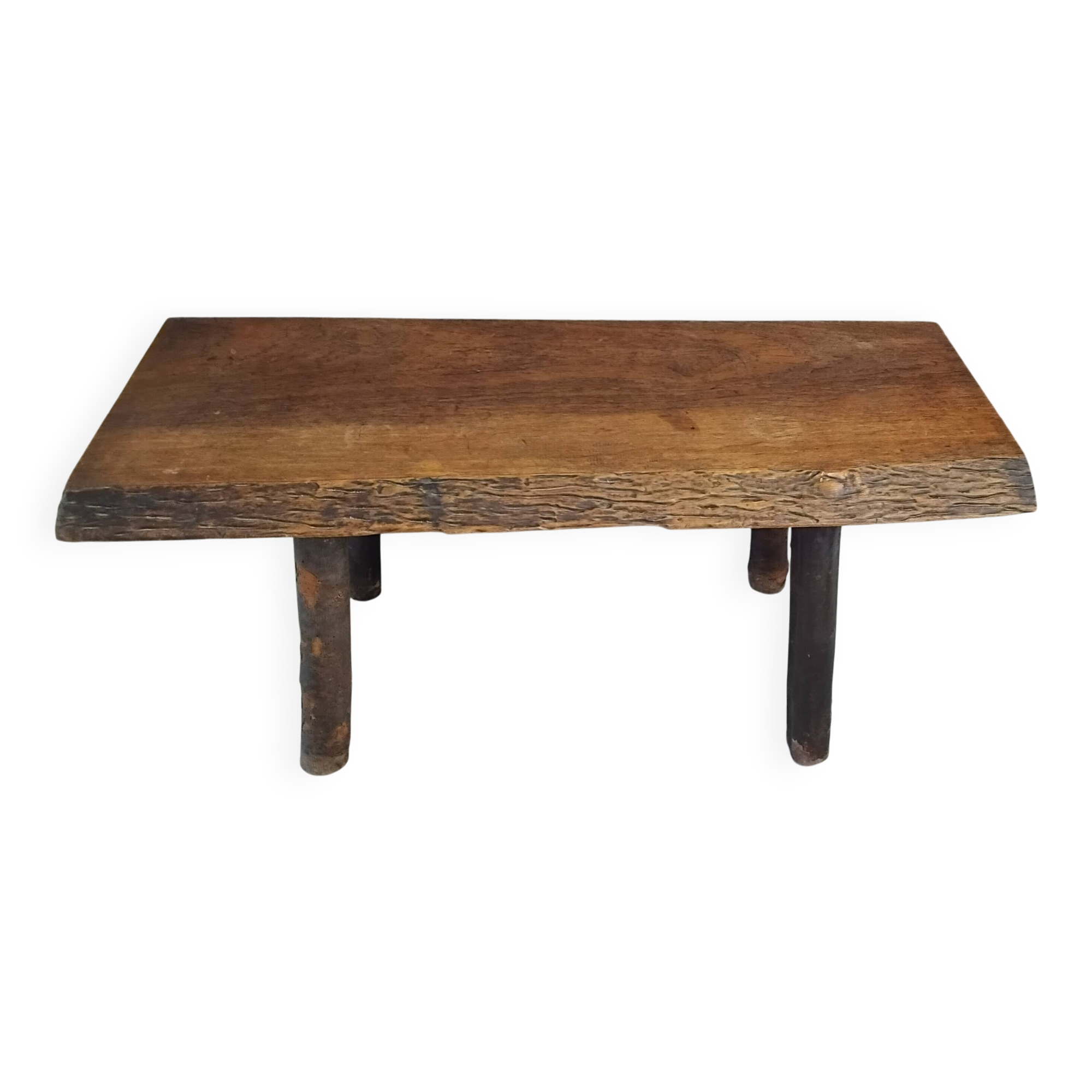 Vintage Brutalist Coffee Table in Solid Oak