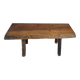 Table basse brutaliste vintage chêne massif