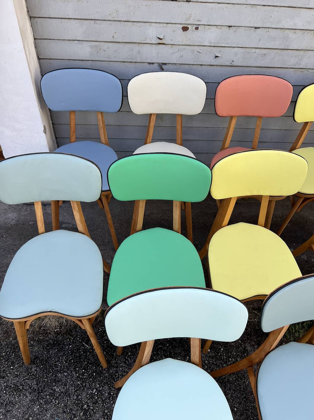 (lot) 14 Heart Compass Multicoloured Chairs