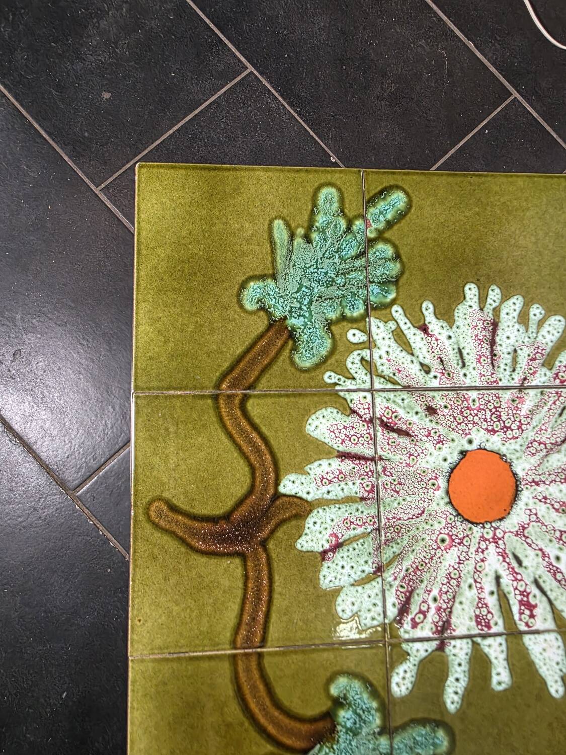 Vintage coffee table in glazed ceramic from the 1960s.