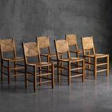 "Bauche" Dining Chairs by Charlotte Perriand for Steph Simon, France, 1950s