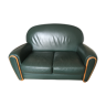 English green leather club sofa