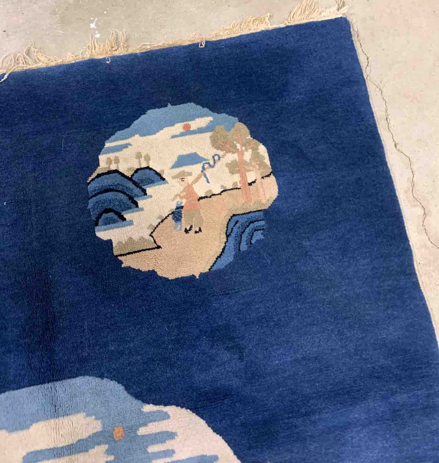 Ancient Chinese Peking handmade carpet 125cm x 189cm 1900s