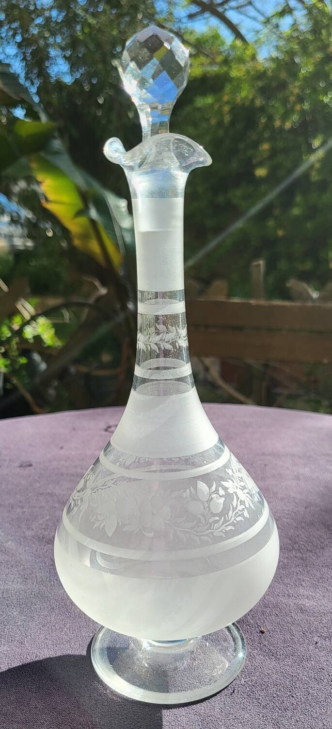 19th century muslin glass carafe