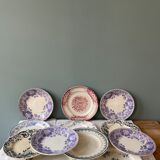 Series of 12 mismatched Terre de Fer dessert plates