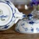 Royal Copenhagen Sugar Bowl #1/428 Blue Fluted Plain design Arnold Krog