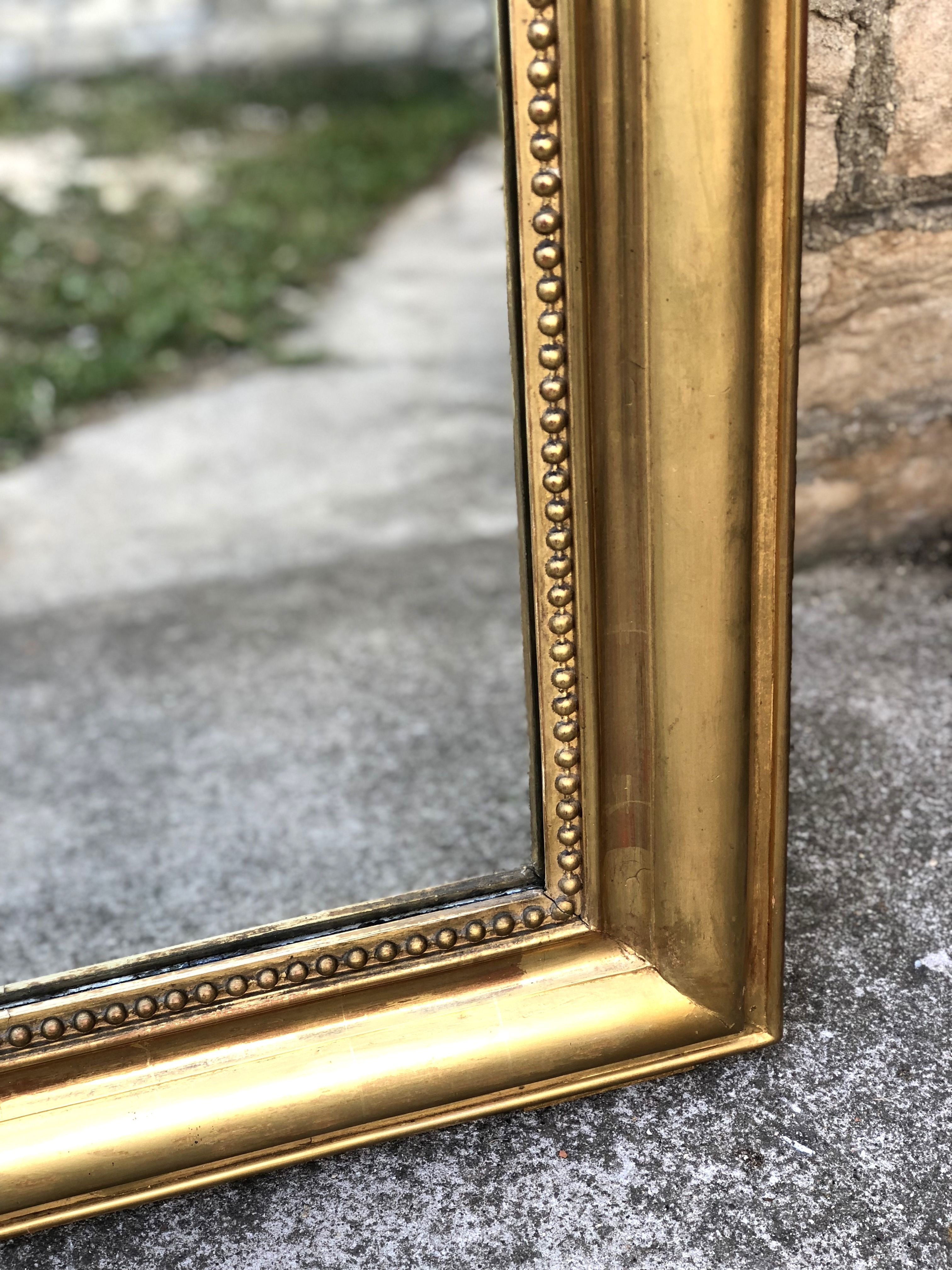 Mirror high 171 cm / 107 cm large mirror louis Philippe Golden has the sheet d gold