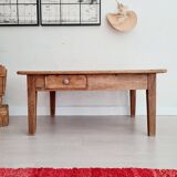Low wooden farm table and drawer