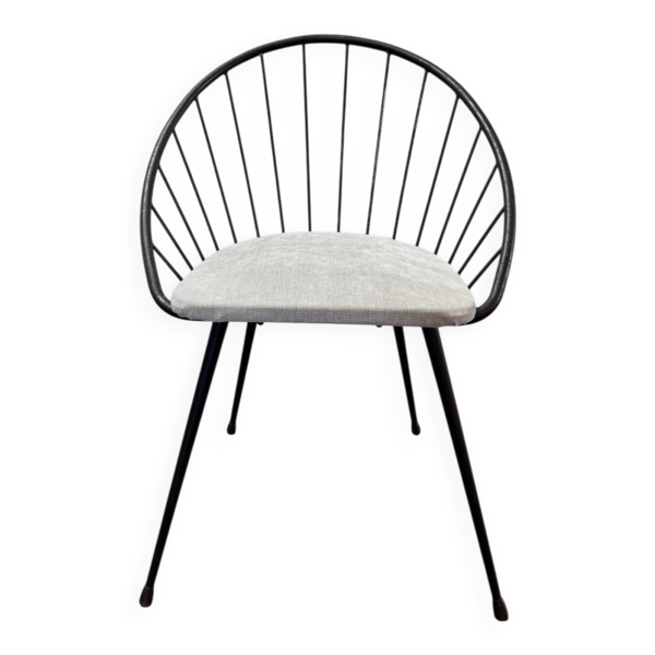 Fauteuil corbeille en fer, années 50