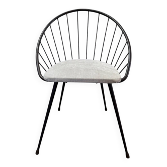 Vintage Corbeil armchair, iron, 1950s.