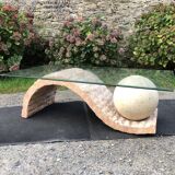 80s design coffee table. made of Mactan travertine stones from Magnussen ponte.