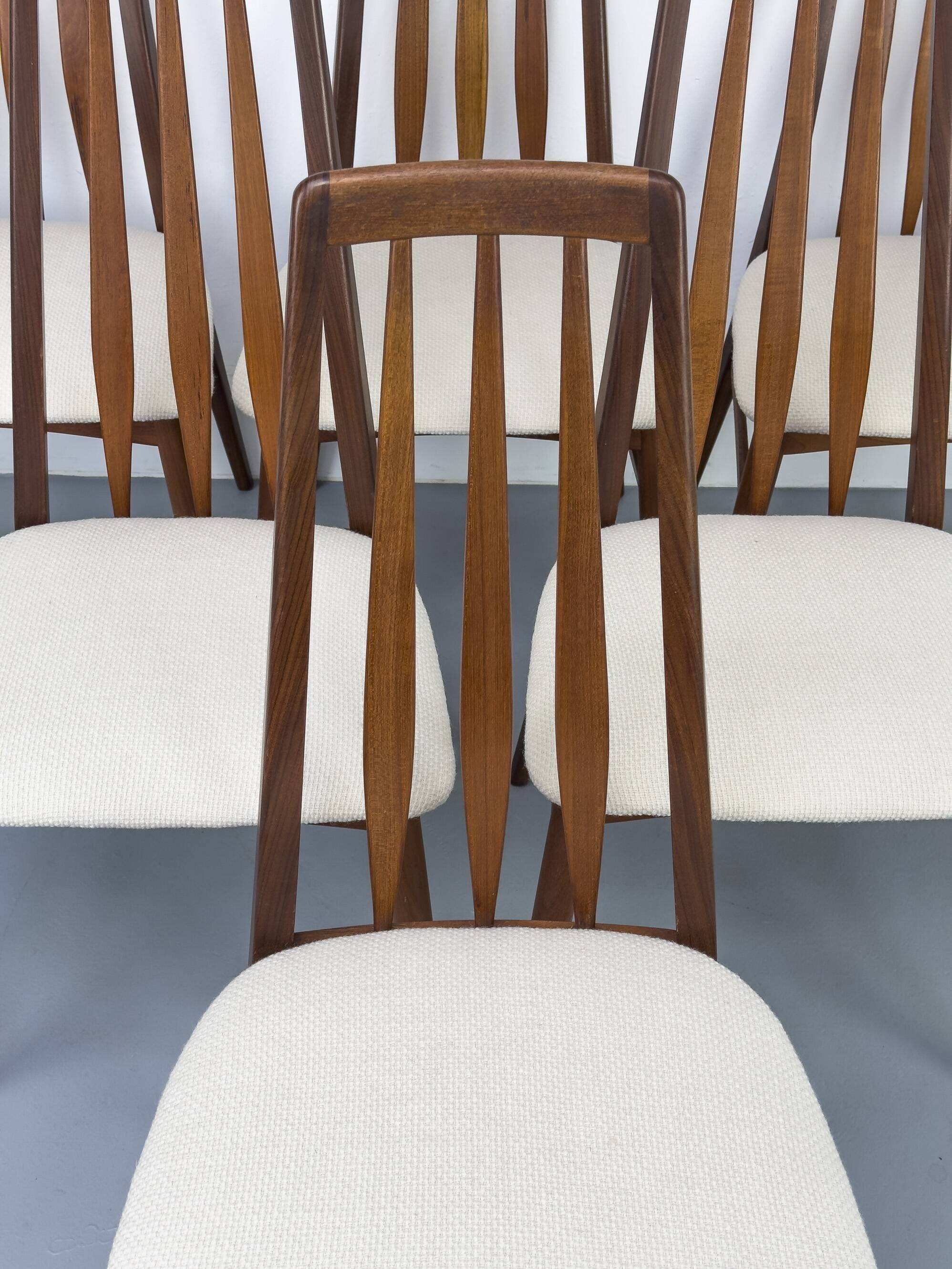Chaises Eva en Teck par Niels Koefoed pour Koefoeds Hornslet, 1960s, Set de 6
