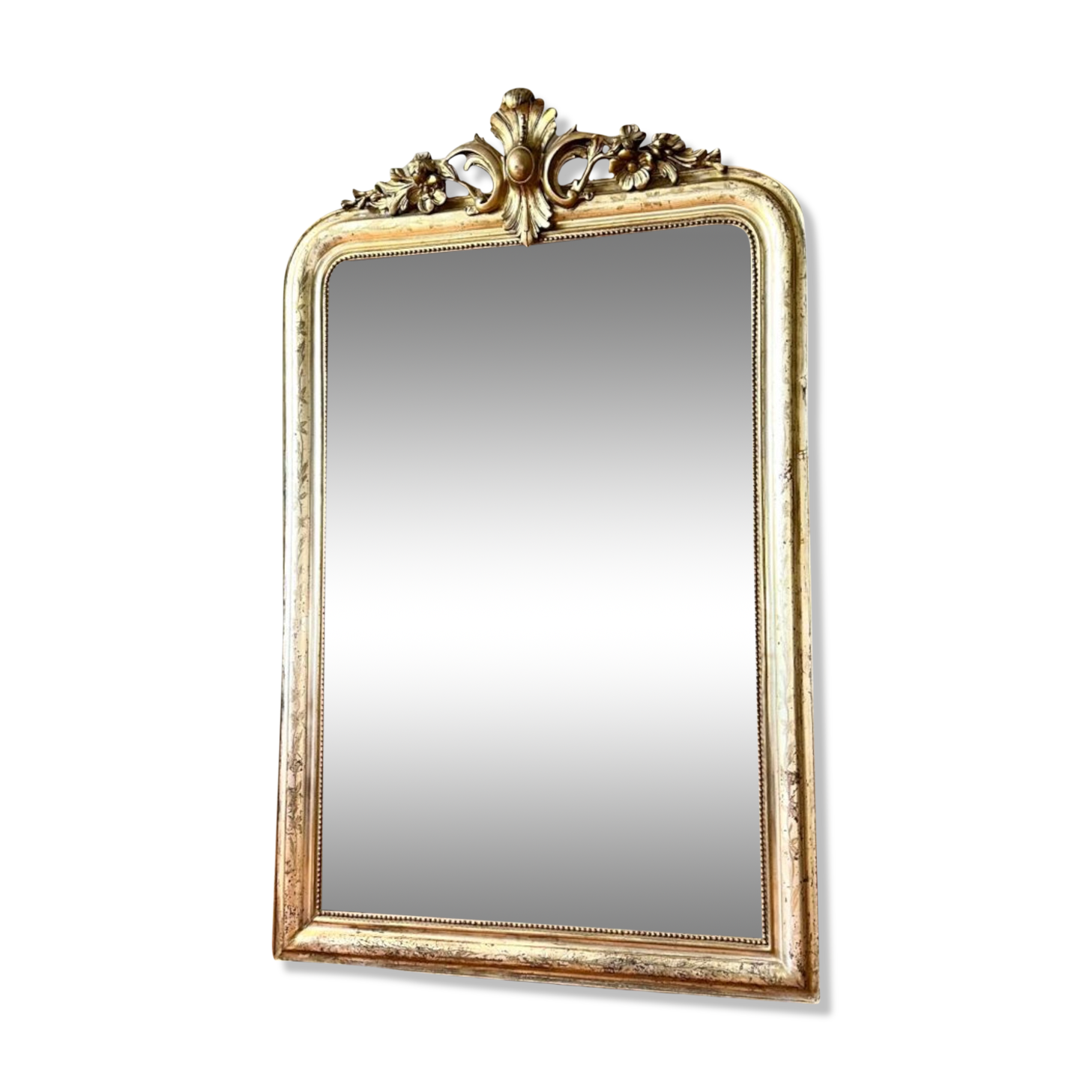 Miroir ancien Louis-Philippe à fronton