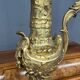 Pair of decorative vases. Solid gold metal.