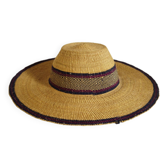 Woven straw hat from Ghana, 1960s