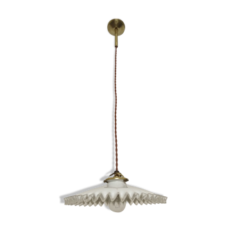 Dented opaline hanging lamp