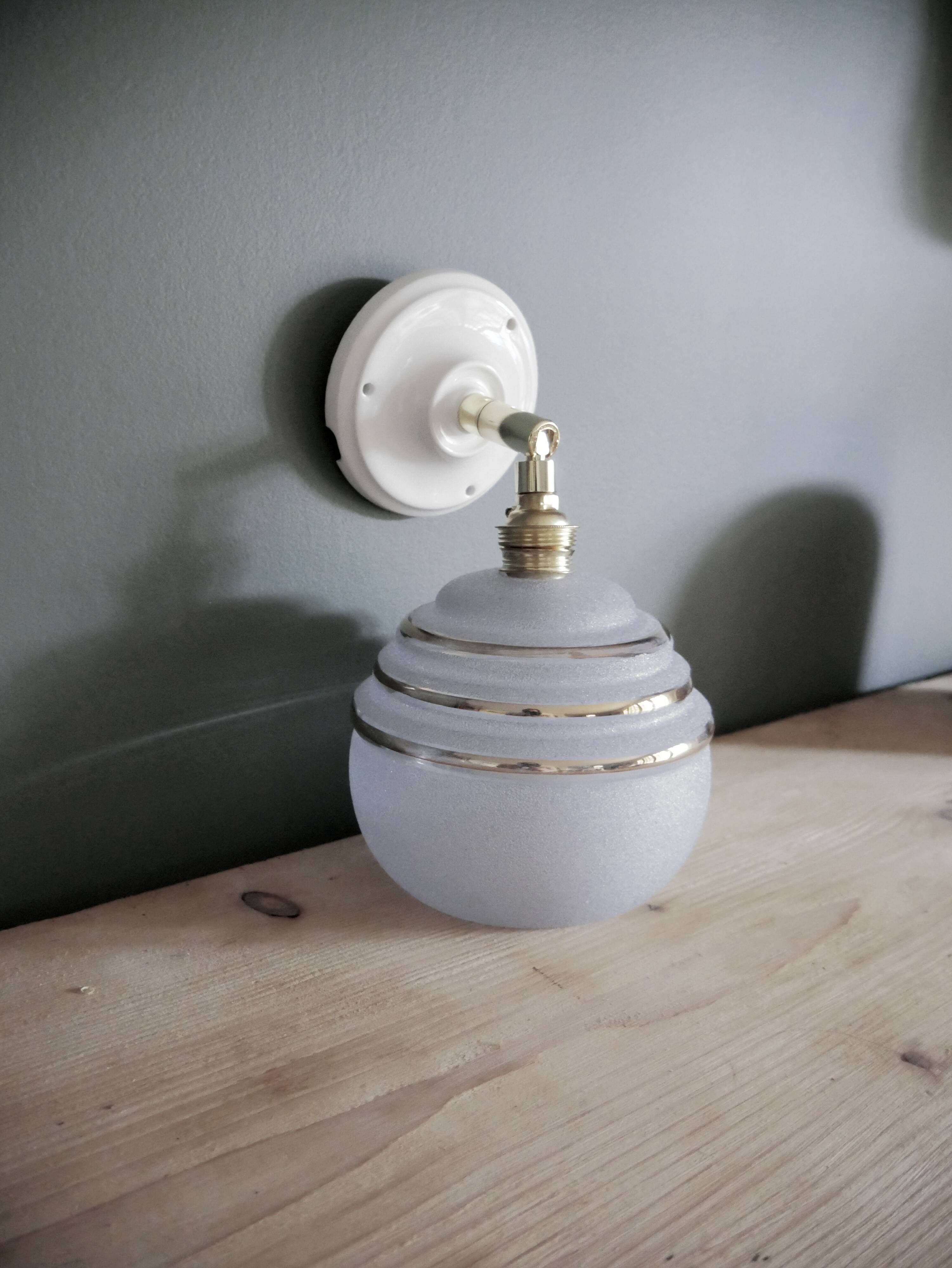 Blue granite glass wall lamp