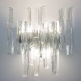 Applique murale hollywoodienne en verre de glace Hollywood Regency ou Applique par J. T. Kalmar pour Kalmar Franken, années 1960