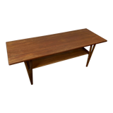 Vintage Scandinavian teak coffee table with bobbin legs, 60s