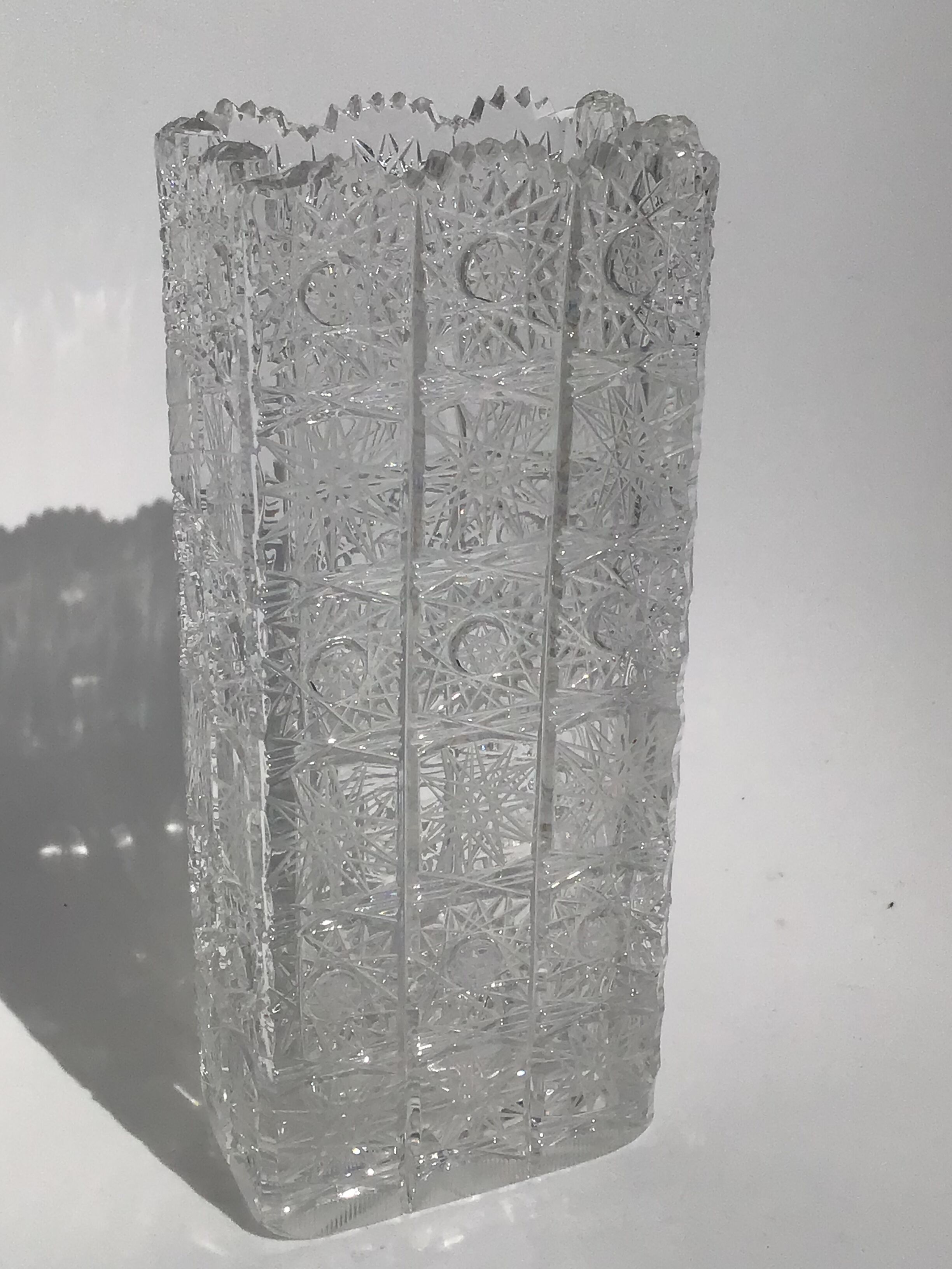 Rectangular cut Saint Louis crystal vase