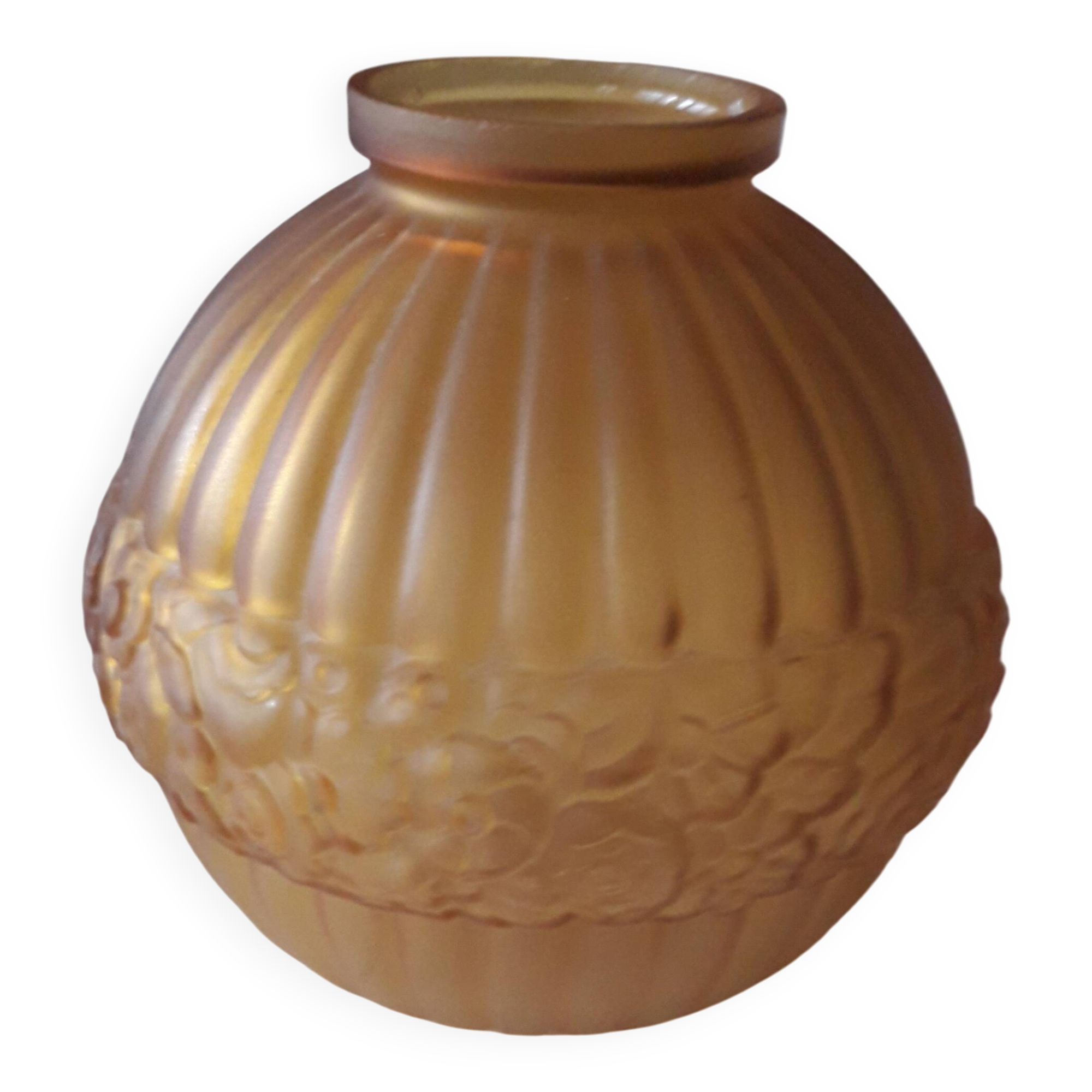 Art Deco frosted glass vase signed CLA France