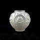 Art Deco ball vase with arches and roses in frosted molded glass