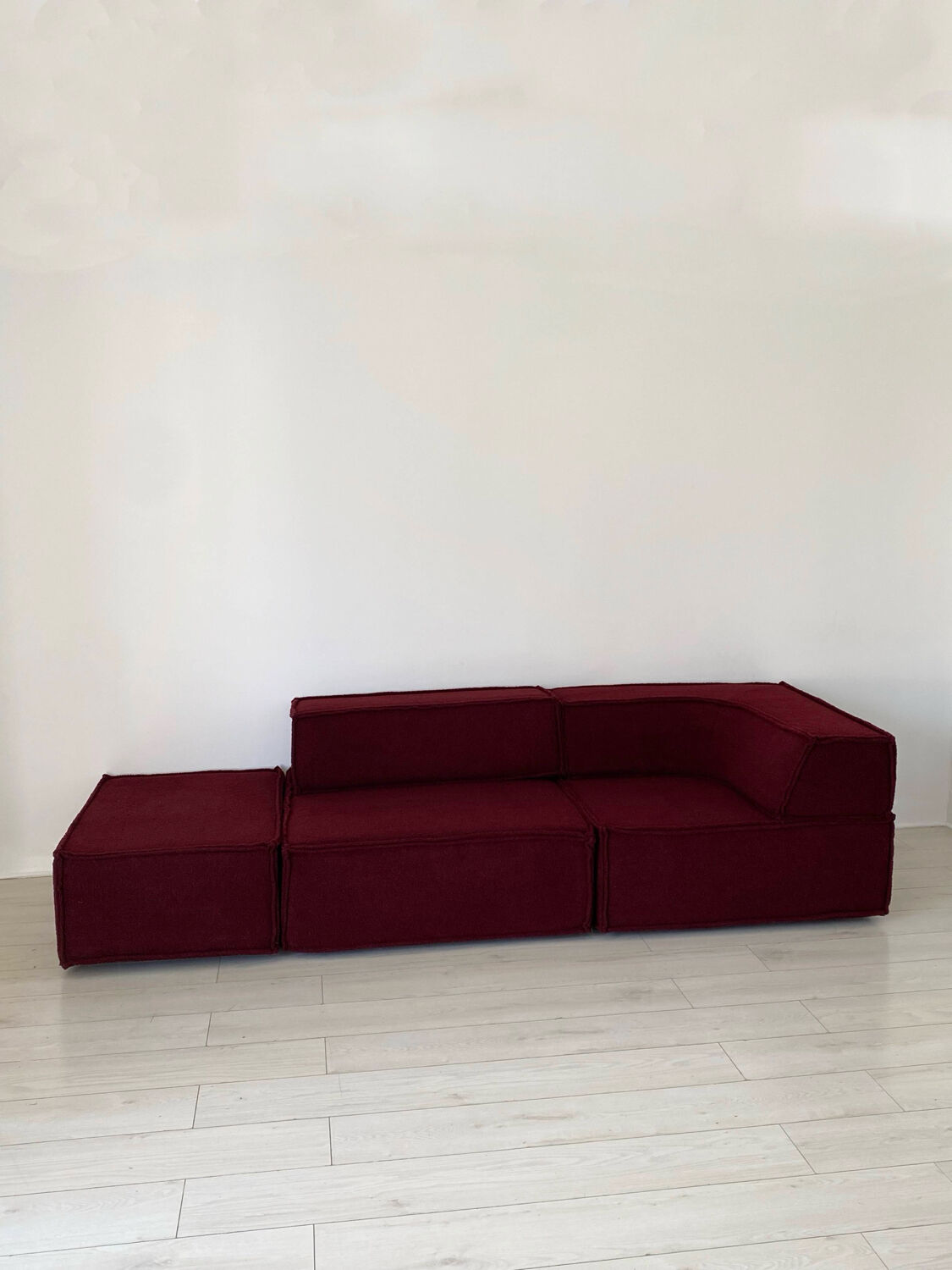 Canapé modulable COR 1970 bouclette bordeaux