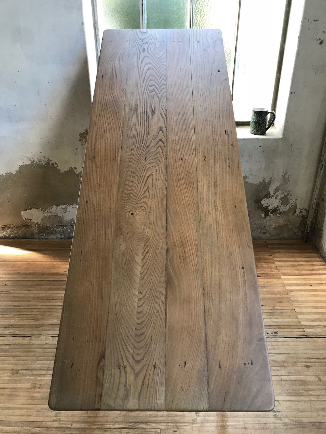 Farm table in raw wood