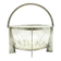 Postmodernist sugar bowl, glass, silver-plated brass, Poland, 1970s