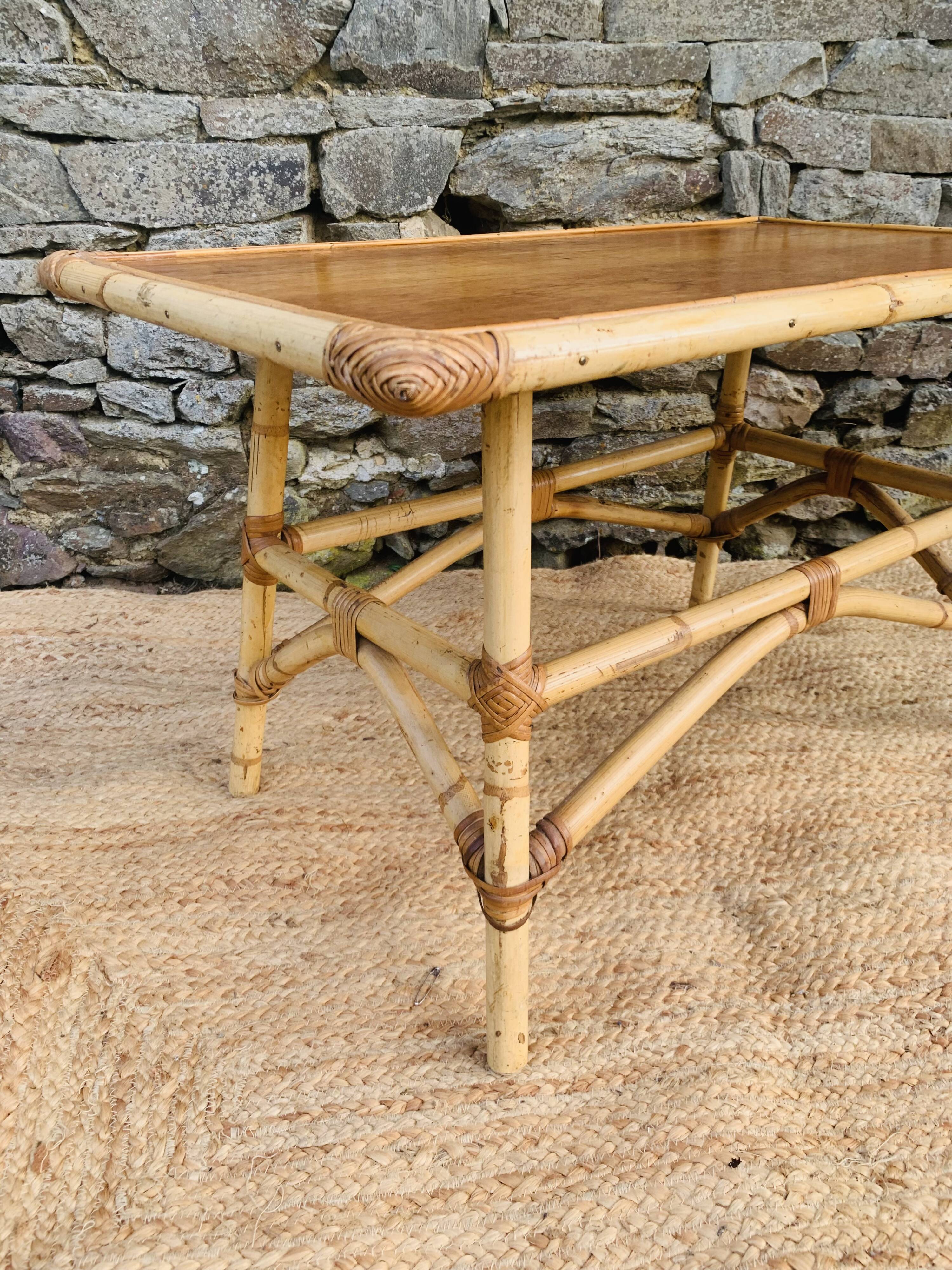 Vintage rattan coffee table