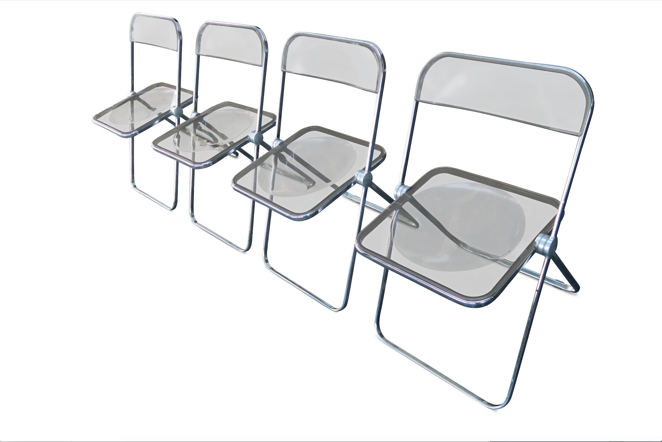 4 folding chairs "PLIA" by Giancarlo Piretti for Castelli 1967