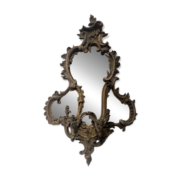 Miroir a parecloses orné d'ne applique a quatre lumières XIX siècle