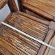 Pair of solid wood and bamboo chairs, brutalist style, 90 cm
