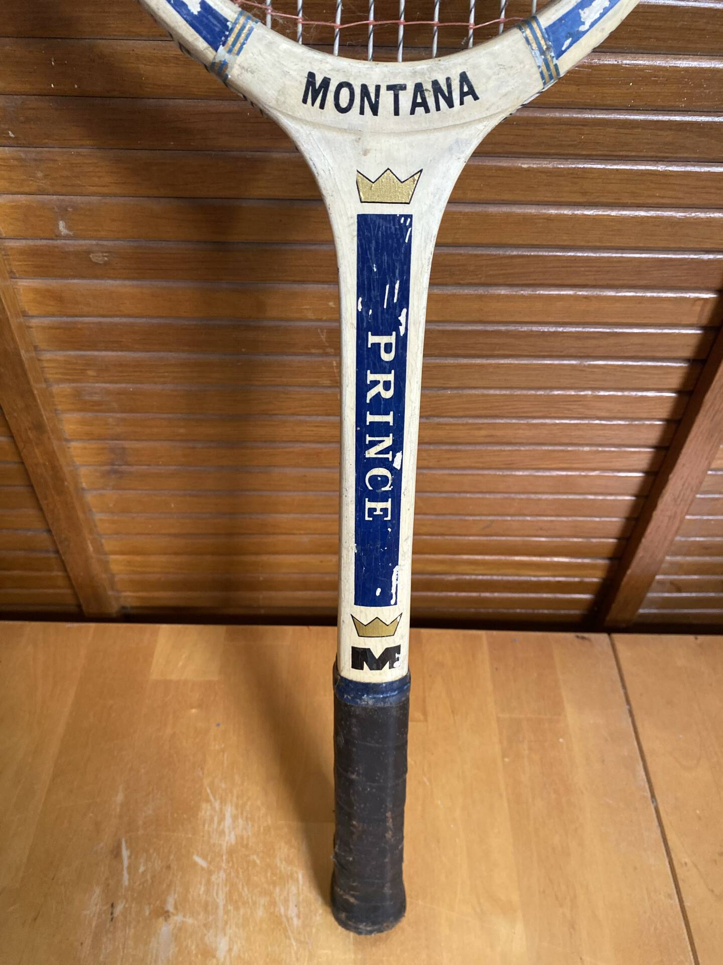 Vintage sports wooden tennis racket montana prince model