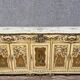 Louis XV Baroque Venetian curved sideboard in lacquered, painted and gilded wood