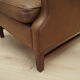 Brown leather armchair, Danish design, 1960s, production: Denmark