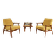 Two Lounge Chairs Vintage Mustard Boucle,  Mid Century Design, 1960