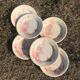 6 vintage plates giens views of pink orient Shabby