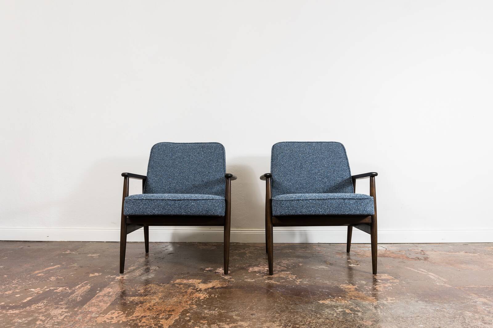 Pair of Mid-Century Blue Armchairs GFM 300-192, 1960's